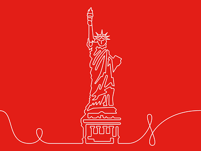 Statue Of Liberty brand icon identity lace line statue of liberty