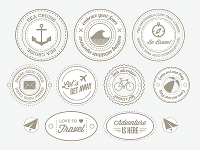 Travel Theme Stamps backpack brand icon line stamps tourism travel travel theme stamps trip