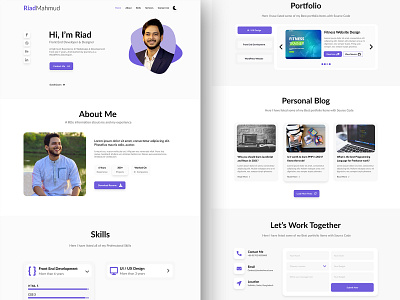 Personal Portfolio Template design landing page design personal portfolio portfolio website ui ui ux webdesign