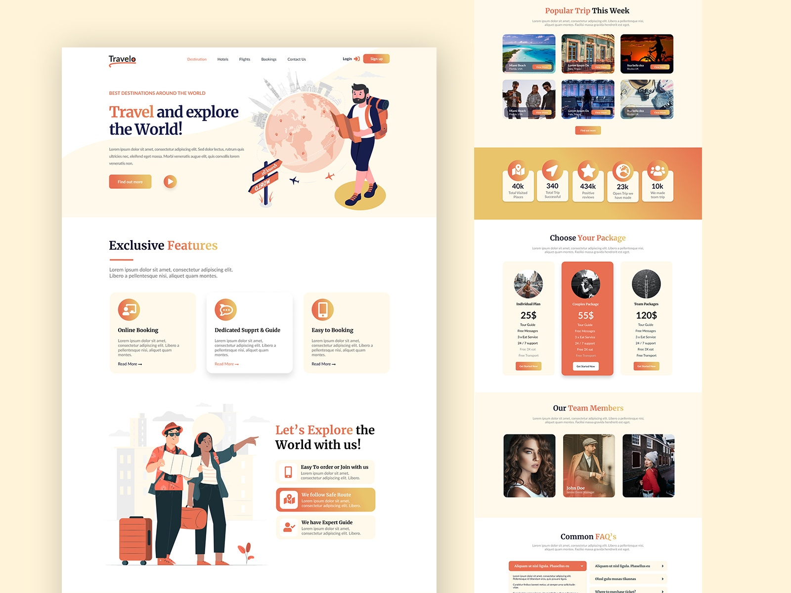 Travelo is a travel agency landing page template by Riad Mahmud on Dribbble