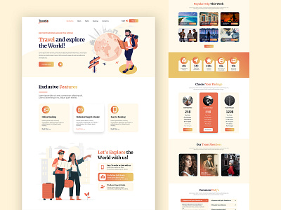 Travelo is a travel agency landing page template branding design landing page design travel agency travel landing page travel website ui ux webdesign