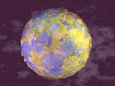 The Powers Project [10^6] 3d ao c4d cinema 4d digital earth galaxy illustration land low poly lowpoly ocean planet powers of ten render space stars the powers project water