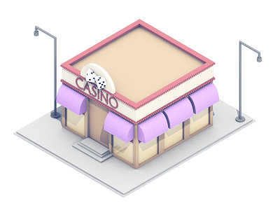 Casino [final] 3d architecture building c4d casino cinema 4d gambling illustration low poly lowpoly model render