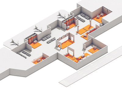 Airport Scenes 3d 3d illustration agent airplane airport c4d cinema4d facial recognition gate illustration monitor people render scenes security suitcase travel travel agent