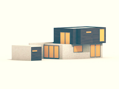 Modern Home 3d architecture c4d concrete facade home house model modern render windows wood
