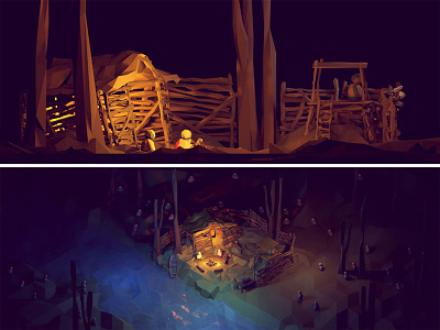 Red Robot Labs - Game Concept 3d camping concept game low poly lowpoly red robot render survival visuals woods zombies