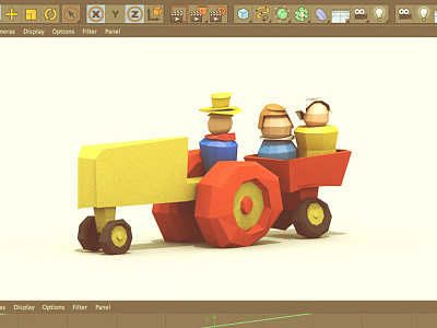 Childhood Revisited [Group Show] 3d 80s toy farm fisher price little people low poly lowpoly model render toy tractor wheels