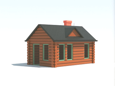 Cabin 3d c4d cabin chimney cinema4d log cabin lumber nature octane render wood woods