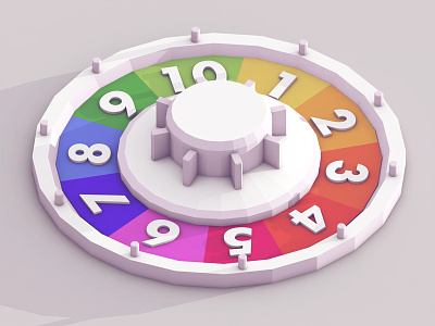GoL Spinner 3d c4d chance game low poly lowpoly render spin spinner