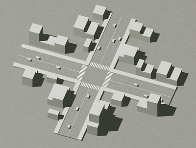 Intersection 3d architecture block blocks buildings c4d cars flow intersection render street traffic urban urban planning walk