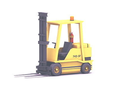 Forklift 3d c4d cinema 4d factory forklift low poly lowpoly machine render tires utility wheels