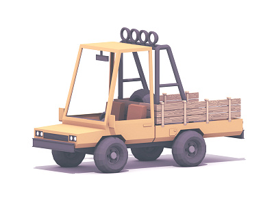 Farm Truck 3d automobile c4d farm truck low poly lowpoly render utility vehicle