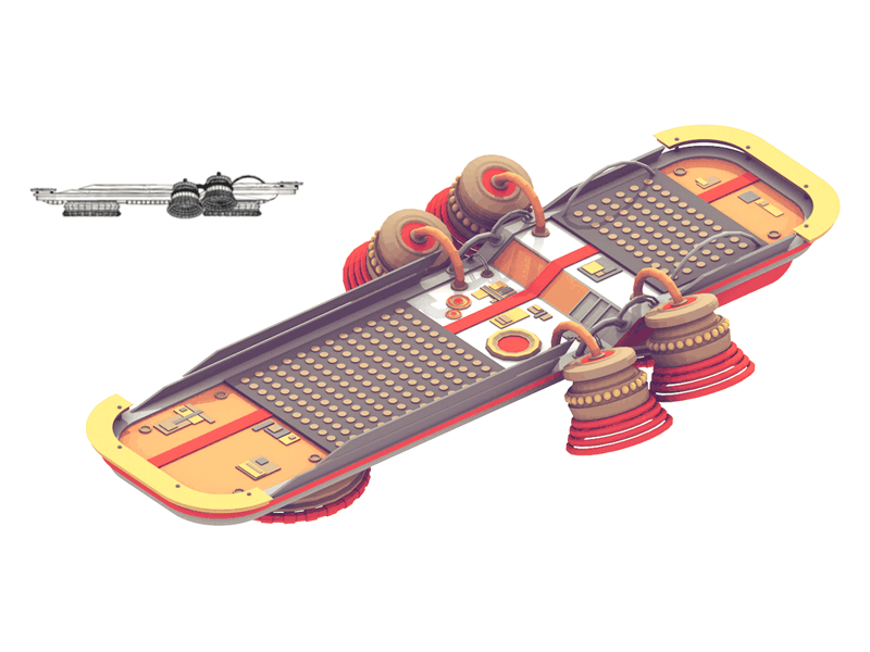 Future 52 (HVR-42x) 3d animated c4d future futuristic gif grip tape hoverboard low poly lowpoly render spin