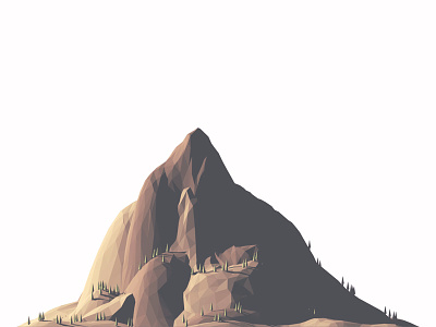 Mountain WIP 3d 3d illustration c4d lighting lowpoly mountain render scale sunrise sunset terrain trees