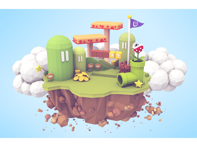 Green Hill Zone by Timothy J. Reynolds for Twitch on Dribbble