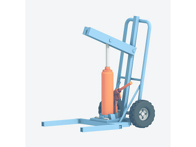 Post-Puller 3d editorial hydraulic jack jack lowpoly machine postpuller pump render tires tool yard tool