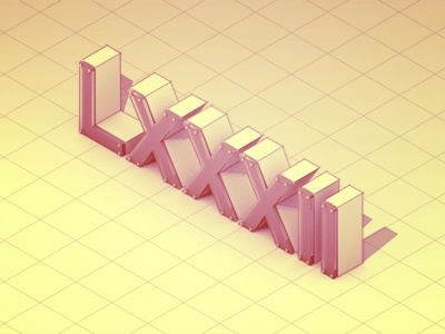 '82 1982 3d birth year c4d cinema 4d design illustration lettering model rebound render roman numerals topography type