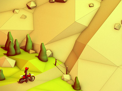 Motocross 3d accident ao bike c4d cinema 4d dirt gi isometric landscape low low poly lowpoly model motocross motorcycle mountain nature outdoors poly polygons render trail trees