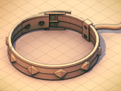 Dog Collar 3d ao c4d cinema 4d dog collar gi isometric polygons render