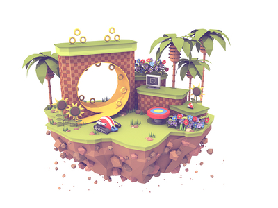 Green Hill Zone by Timothy J. Reynolds for Twitch on Dribbble