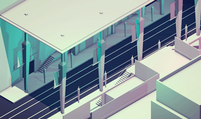 Subway Cars [Animated] animated animation ao c4d cinema 4d gif isometric lowpoly model motion polygons render stop subway