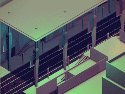 Subway Cars #02 [Animated] animated animation c4d cinema 4d gif isometric model render subway train