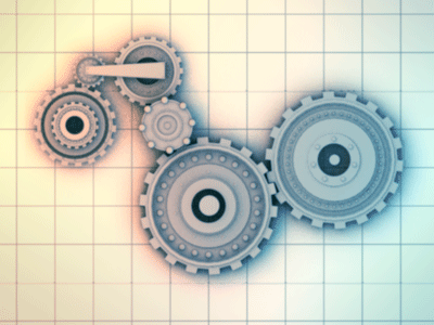Gears [Animated] 3d animated animation ao c4d cinema cinema 4d gears gif grid loop model movement polygons render shapes time