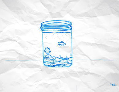 Tiny, The Fish [animated] animated animation blue daydream drawing drawn gif goldfish hand hand drawn nightmare pencil sketch story traditional
