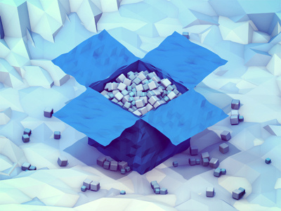 Bits & Pieces 3d bits blue box cloud cold competition contest data dropbox icy iso isometric landscape low poly lowpoly playoff polygons rebound render space storage