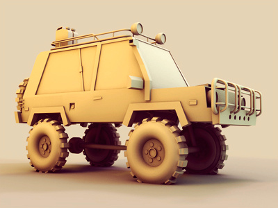 SUV #3 3d 4wd 4x4 ao brush guards c4d cinema 4d clay concept gas tank render snorkel suv tires truck utility vehicle
