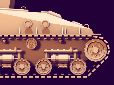 Tank Tracks battle c4d cinema 4d concept detail elev elevation gears low poly lowpoly motor pulleys side tank tank tread tracks vehicle war war vehicle