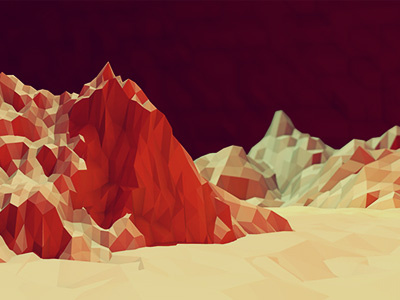 Redlands [Mars] 3d blur c4d cinema 4d dof ground land landscape light low poly lowpoly mountains red terrain