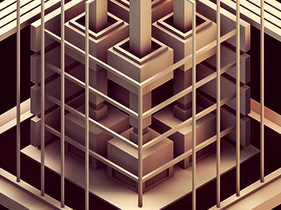 Shape Factory 3d ao box c4d cinema 4d cube geometry iso isometric lines low poly lowpoly render the shape factory