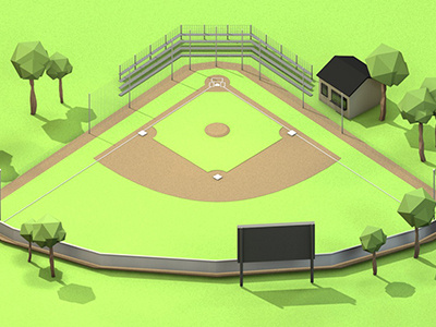 Buster Bash [Levels] 3d ao baseball baseball game bases bleachers buster bash buster posey c4d cinema 4d field game home plate ios ios game iso isometric landscape little league low poly lowpoly model render stadium