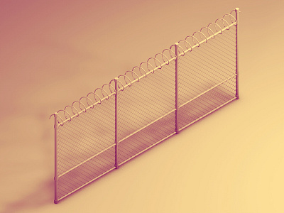 Chain-Link Fence 3d ao asset barbed barrier c4d cinema 4d fence fencing iso isometric low poly lowpoly model pole render secure security wire