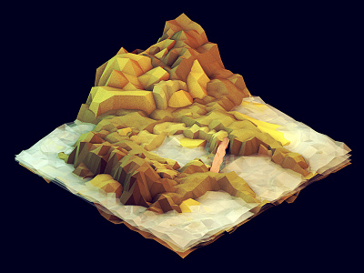 Island Map [Variation] 3d ao c4d cinema 4d cliff geometry grass hills island iso isometric land landscape low poly lowpoly mountains ocean peninsula render water