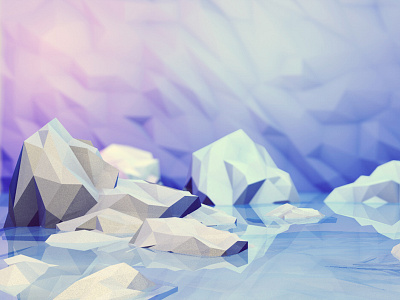 Icebergs 3d ao c4d cinema 4d cold cool ice iceberg icebergs icy light low poly lowpoly model ocean render water