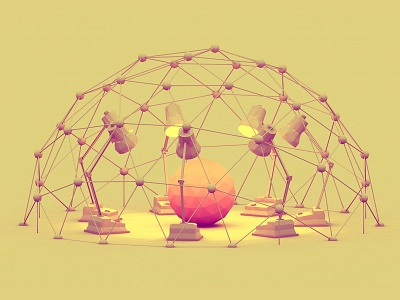 Lamp Meeting 3d ao array atom array ball c4d camera cinema 4d desk lamp geodesic geodesic dome globe lamp light low poly lowpoly me parallel render sphere