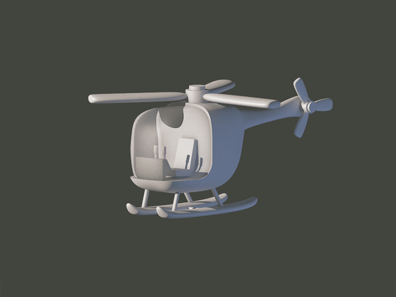 Helicopter 3d air c4d chopper cinema 4d cockpit flight fly gif helicopter machine propeller props render seat turntable vehicle whirly bird