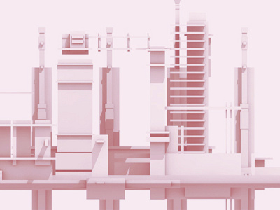 Elevator/Lifts 3d architecture blocks buildings c4d cinema 4d city colony cubes future futurism low poly lowpoly render shapes town train urban