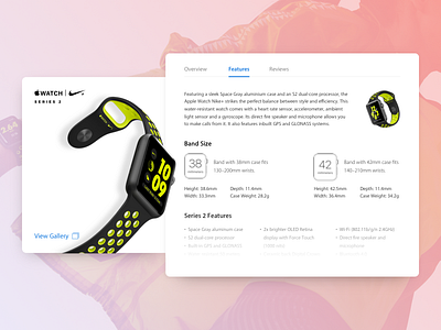 Apple Watch Product Card - Features apple card concept flat minimal product ui ux watch web
