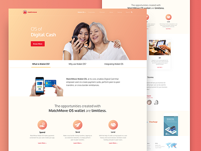 MatchMove Wallet OS Landing Page desktop finance landing page matchmove minimal payment ui ux wallet web website