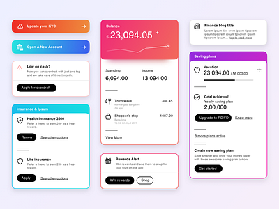 Banking - components app banking clean components design system feed home page ios ux