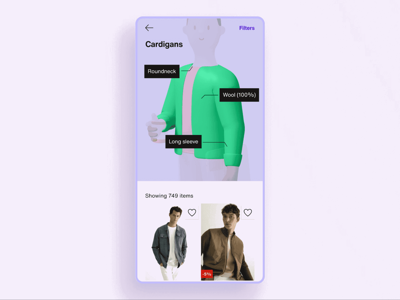 Fashion guide productdesign interaction interactiondesign motion design animation app minimal ui ux