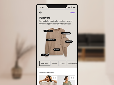 Fashion attribute help android app design designmilk ecommerce fashion interaction design ios ixd minimal muzli ui ux