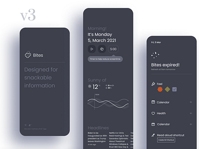 Bites v3 is on the verge of releasing! animation app design ios minimal ui ux