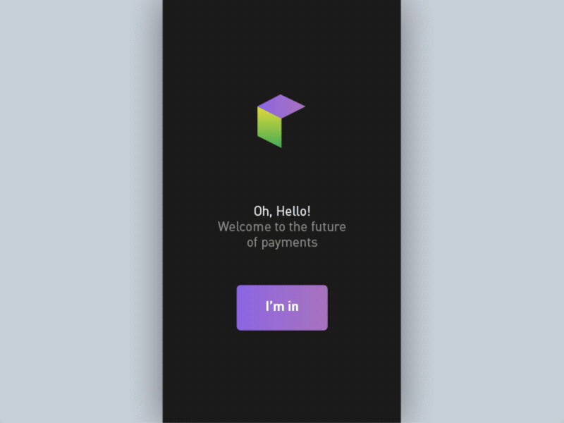 Payment App Signup animation app debut flat login minimal motion payment principle signup ui ux