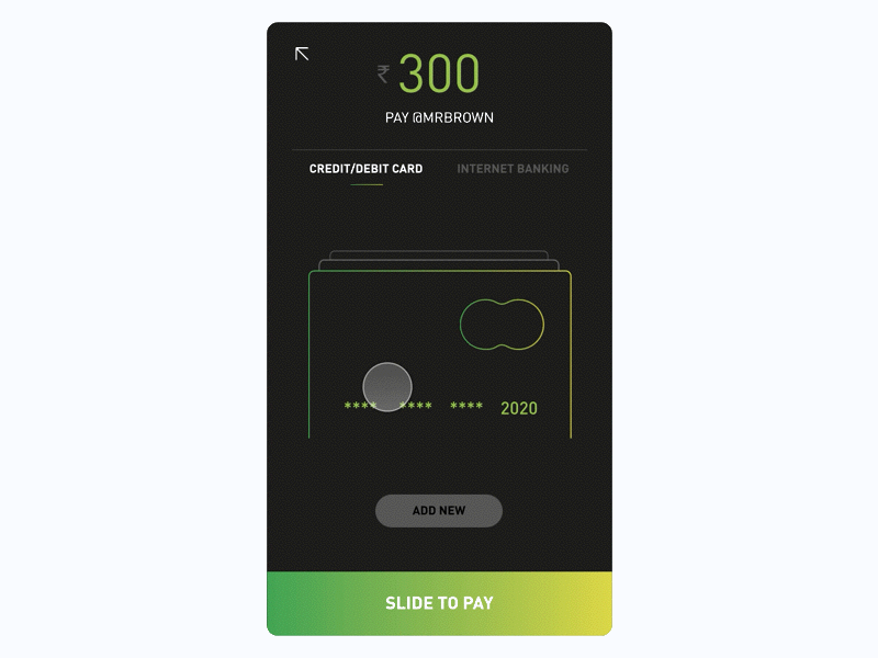 Payment page animation app card credit design interaction minimal payment principle simple ui ux