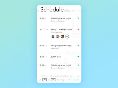 Conference App - Schedule page