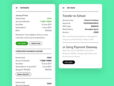 Clean payments and billing page